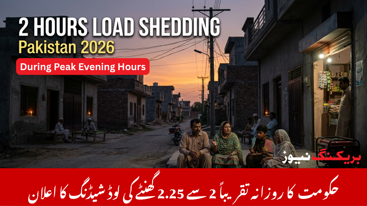 The government has announced ~2 to 2.25 hours of daily load shedding