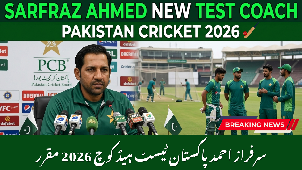 Sarfaraz Ahmed Test head coach Pakistan
