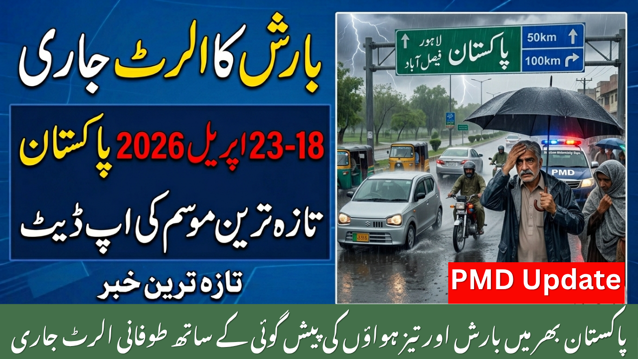 Rain alert issued for 18–23 April 2026 Pakistan